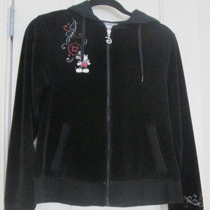 Disney Mickey Mouse Velour Hoodie S RARE